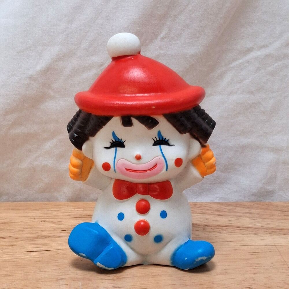Vintage Kiddie Products The First Years Baby Clown Squeaky Boy Toy 1970s Taiwan